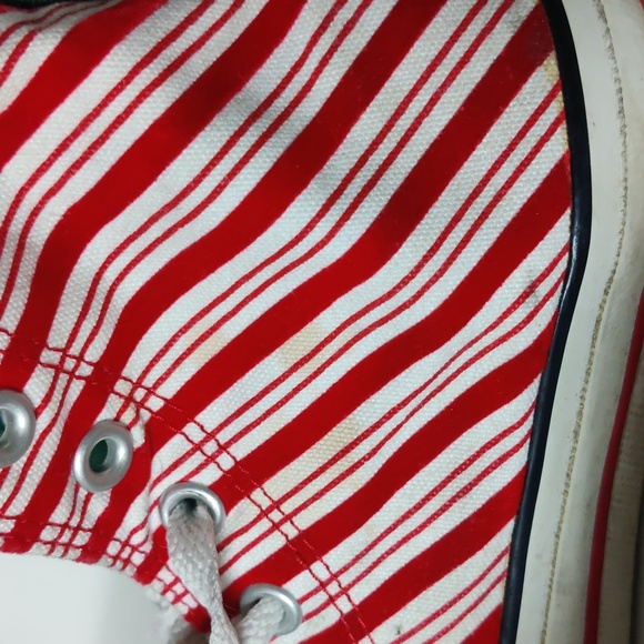 CONVERSE CANDY CANE STRIPE HI TOP TENNIS SHOES - Picture 4 of 10